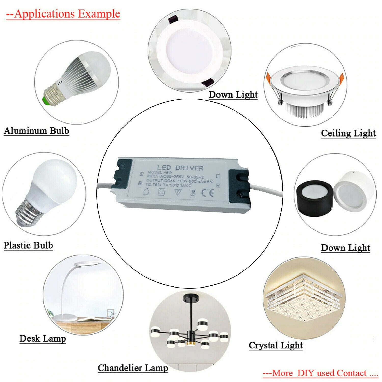 Constant Current 600mA High Power DC Connector Power Supply LED Ceiling light~1061 - LEDSone UK Ltd