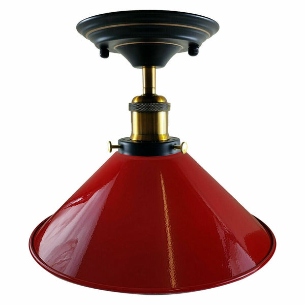 Plafondlamp E27 Binnenverlichting Kap ~1227 – Rood / Zonder lamp