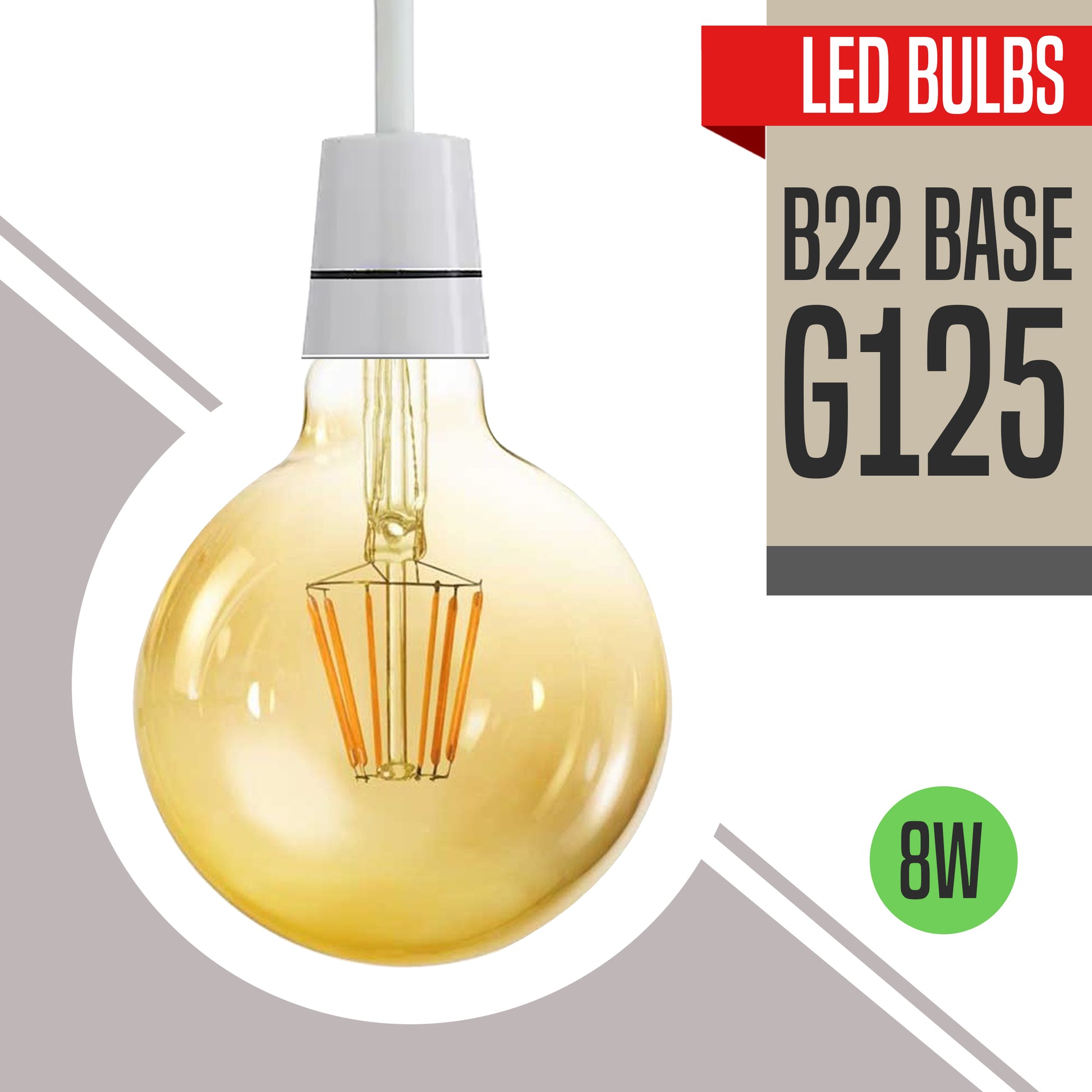 G125 B22 8W Dimmable LED Light Vintage Globe Retro Bulb~3217