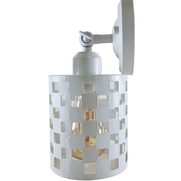 White Vintage Retro Wall Sconce Adjustable E27 Indoor Wall Light ~1231 – Pattern D / With Bulb