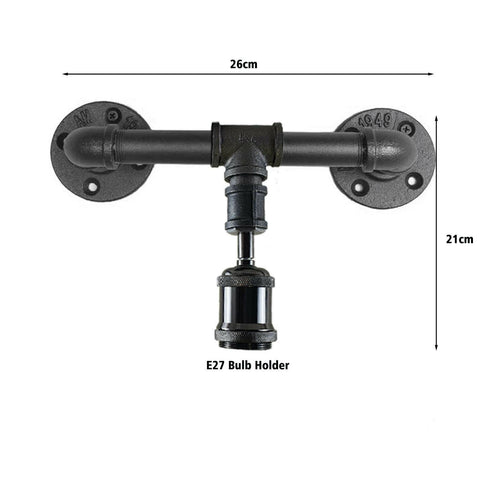 Vintage industriële pijplamp, rustieke wandlamp, steampunk metalen wandlamp, kits~1243