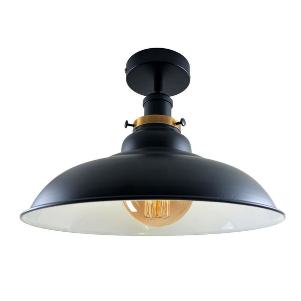 Semi-plafondlamp in antieke stijl ~1238 – Met lamp / Zwart
