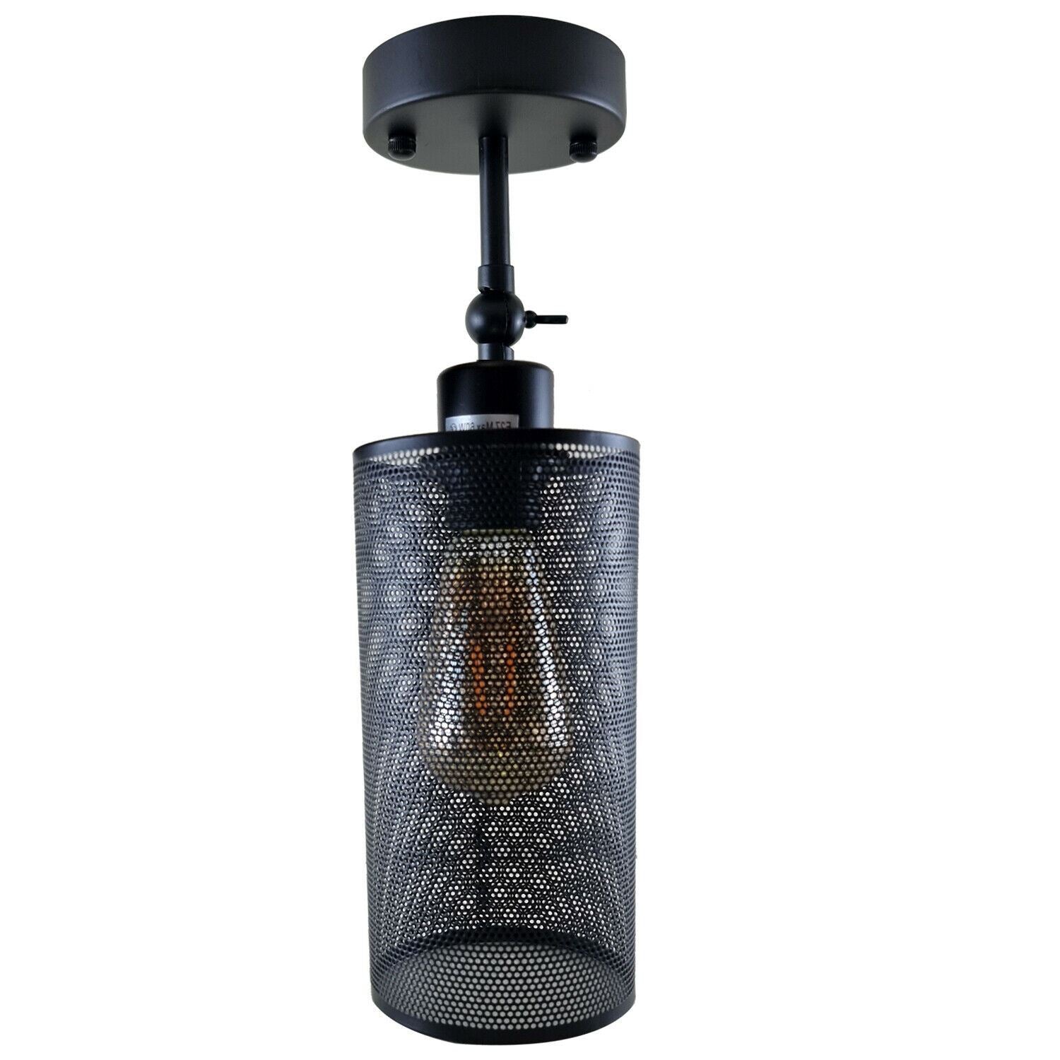 Modern Vintage Industrial Retro Wall Mounted Light Black Sconce with Barrel Cage Lamp Fixture Light UK~1237 - LEDSone UK Ltd