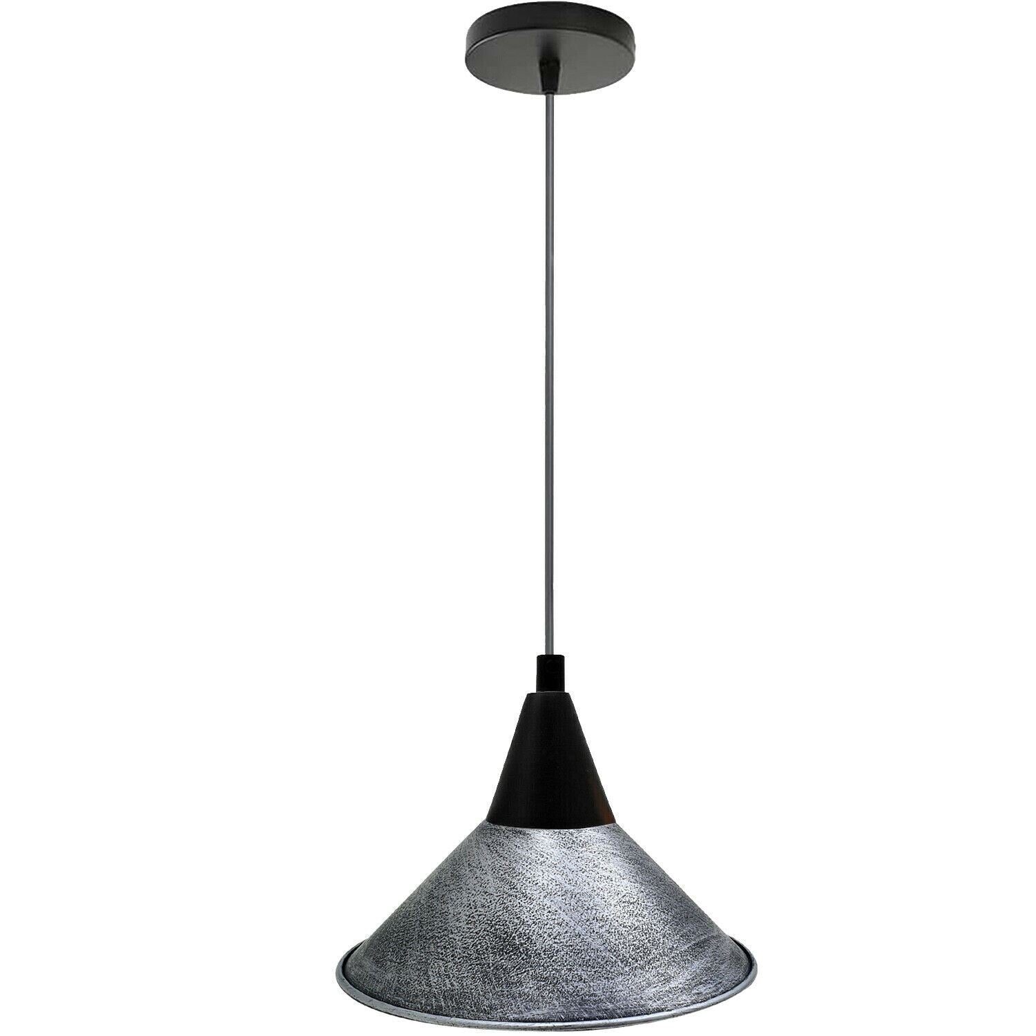 Vintage Modern Hanging Pendant Light Metal Cone Shape Shade With 95cm Adjustable PVC Wire For Restaurants, Hotel, Bar, Dining Room~1335 - LEDSone UK Ltd