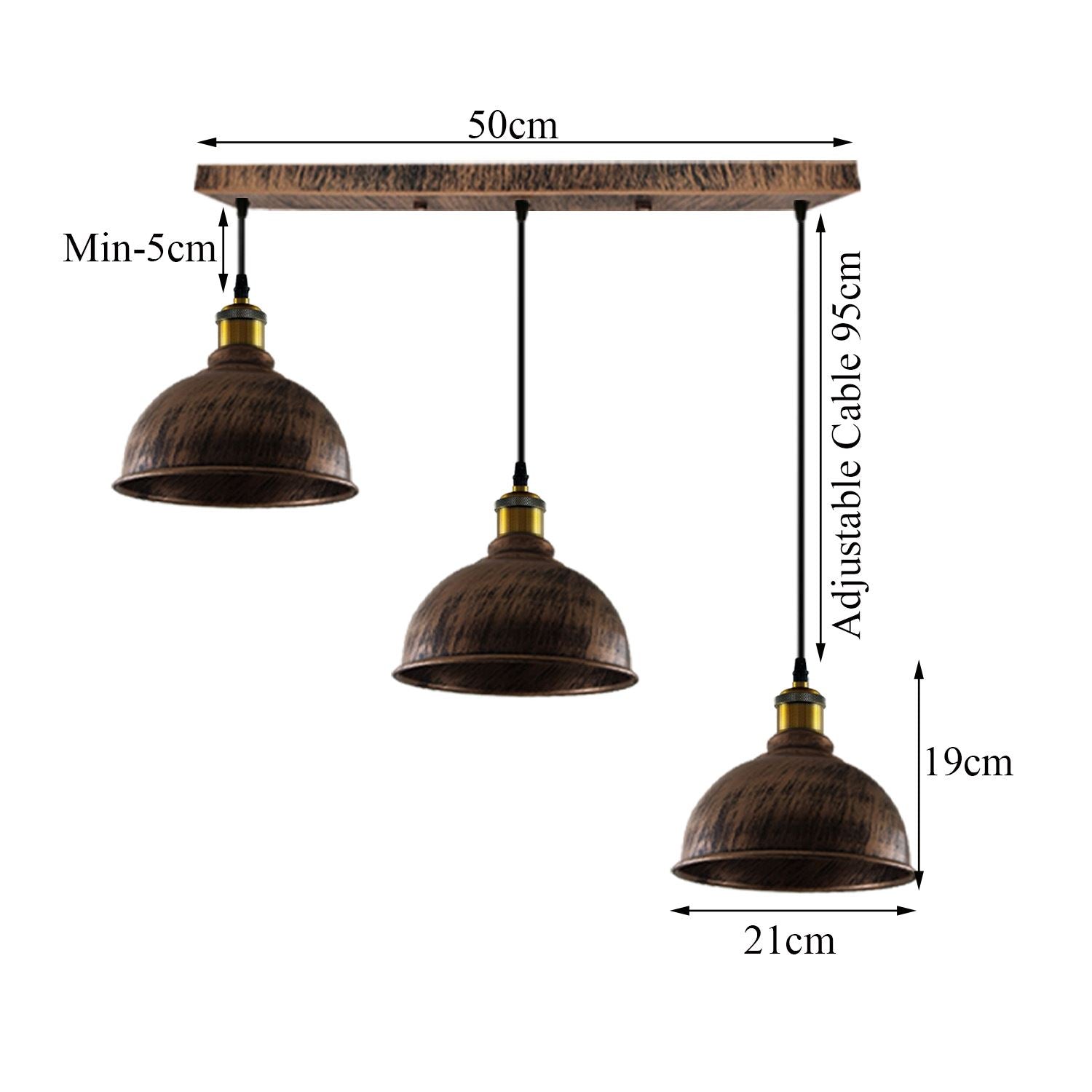 Vintage Industrial Brushed Copper Indoor Hanging Adjustable Pendant Light Metal Mug Cage Ceiling Chandelier~3386 - LEDSone UK Ltd