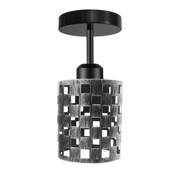 Moderne plafondlamp E27 lamp~1403 – Geborsteld zilver / Met lamp