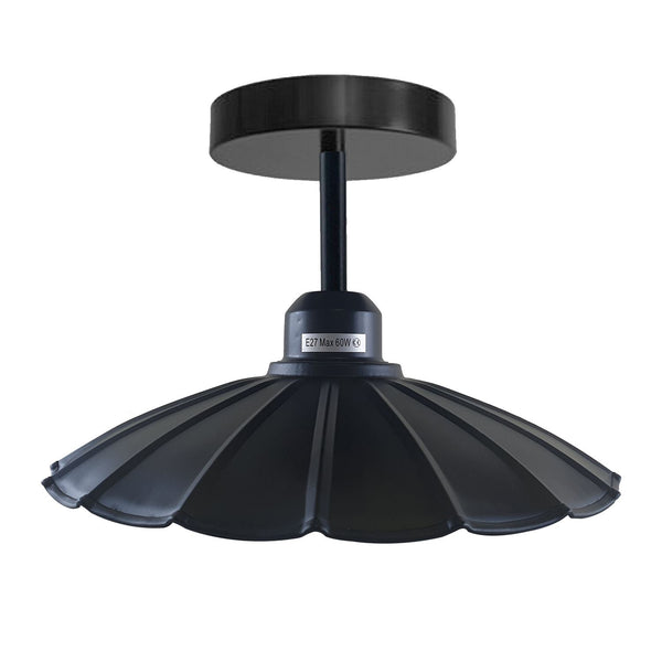 Moderne industriële retro metalen plafond hanglamp ~1402 – Zwart / Zonder lamp