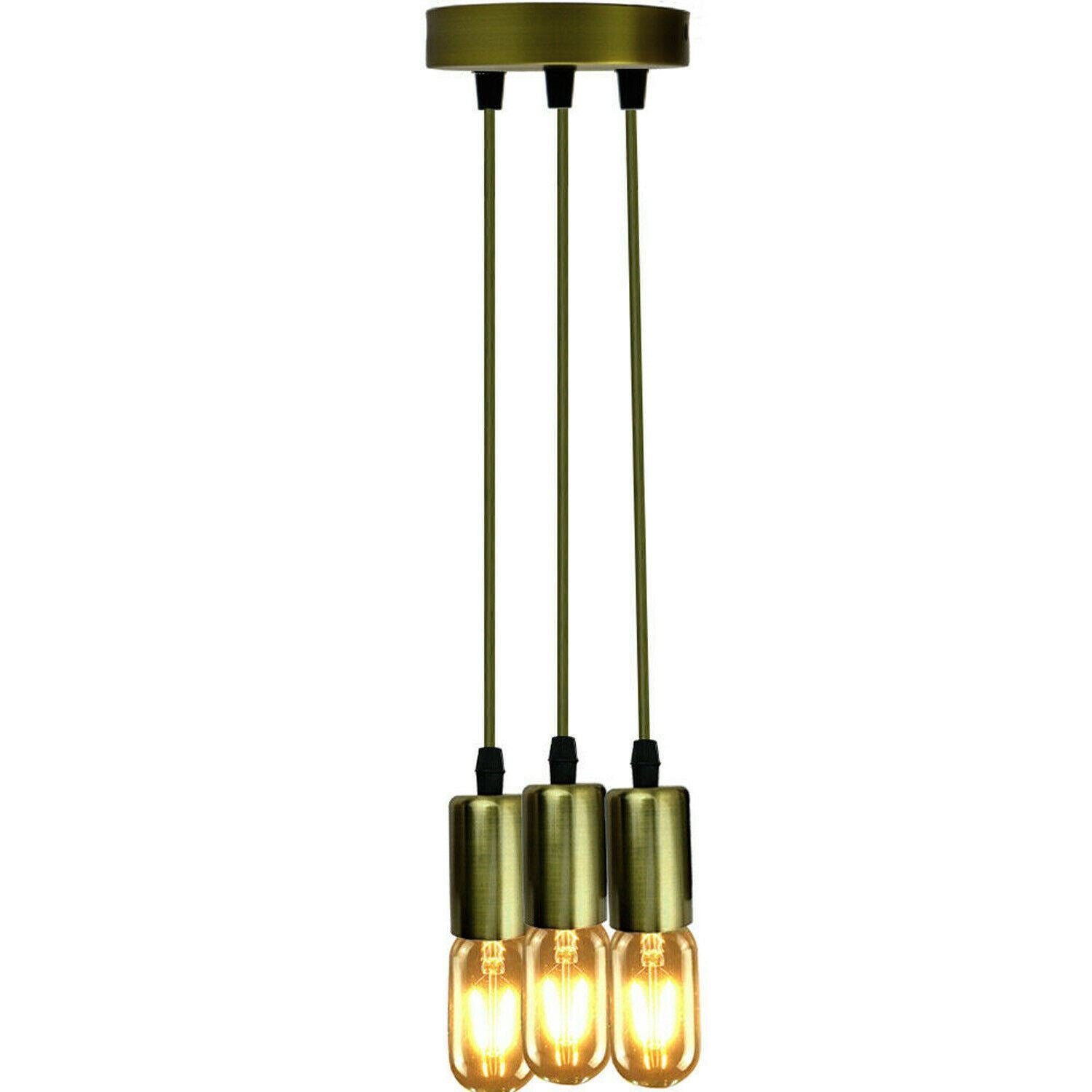 Ceiling Light Bulb Holder Pendant Light Metal E27 Light Bulb Holders for Living Room, Dining Room and Kitchen Island~1294 - LEDSone UK Ltd