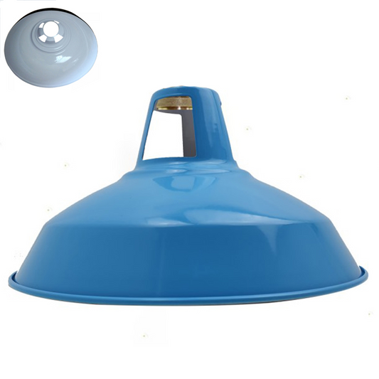 Industrial Style Barn Slotted Lamp Shade Metal Blue Ceiling Pendant Light Shade~1075