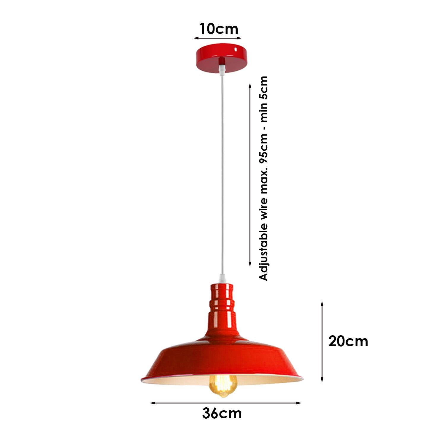 Red Retro Bedroom and Kitchen Pendant Light Shades