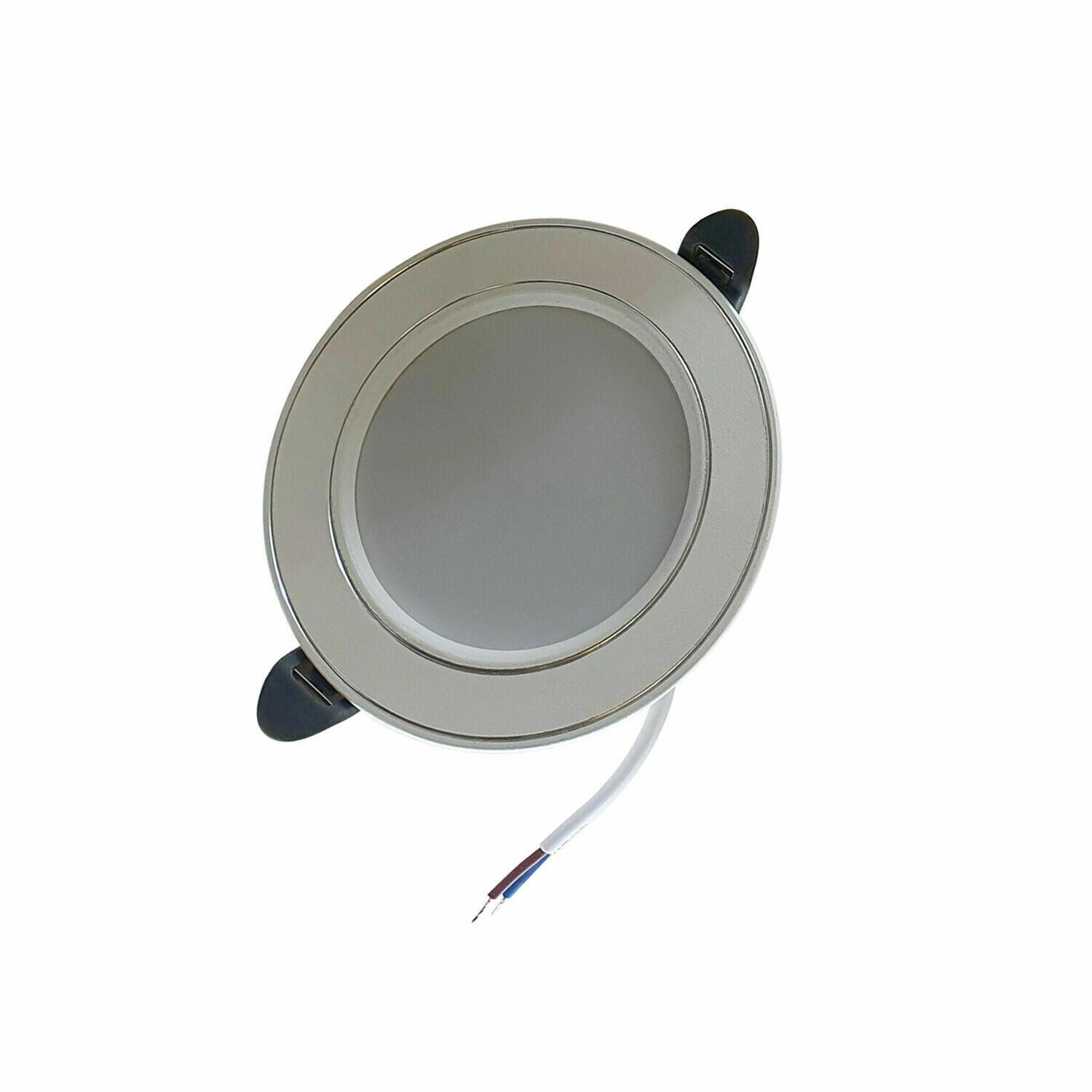 ONSSI® Foco Downlight LED 5W 500lm,(Blanco Cálido,Pack 5) Marco Plateado Redondo 85mm Empotrado,Downlight Led Pequeño Para Techo