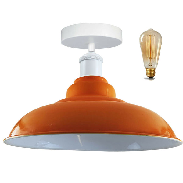 Metalen plafondlampenkappen voor gangen ~1192 – Met lamp / Oranje