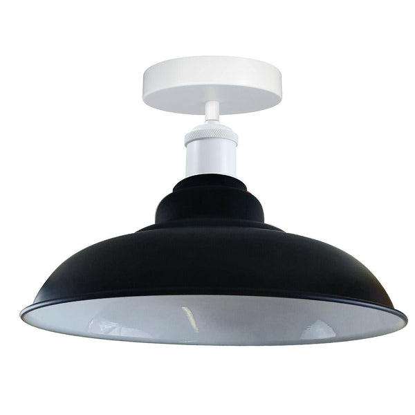 Metalen plafondlampenkappen voor gangen ~1192 – Zonder lamp / Zwart