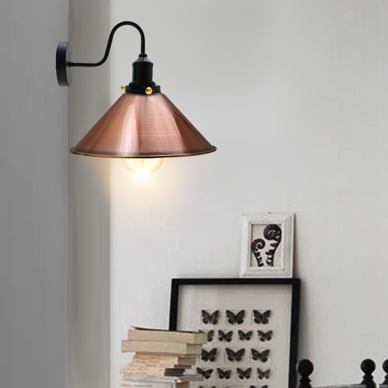 Vintage Industrial Metal Cone Shade Lighting Indoor Wall Sconce Light Fittings~3389 - LEDSone UK Ltd