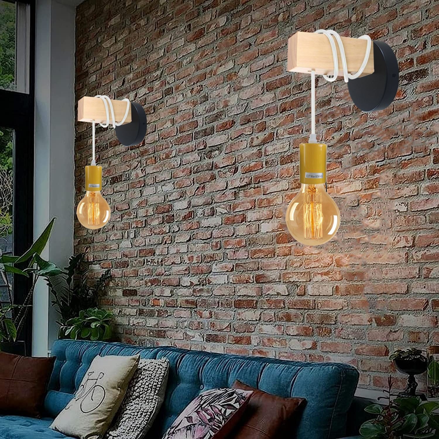 Small Wall Light Fixtures Industrial Farmhouse Hanging Wall Sconce Fixture~1241 - LEDSone UK Ltd