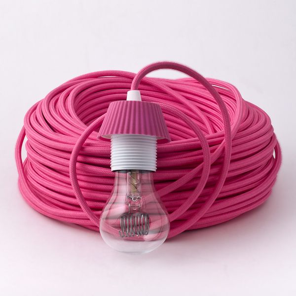 2 core Round Rayon Vintage Braided Fabric Pink Cable Flex 0.75mm - Shop for LED lights - Transformers - Lampshades - Holders | LEDSone UK