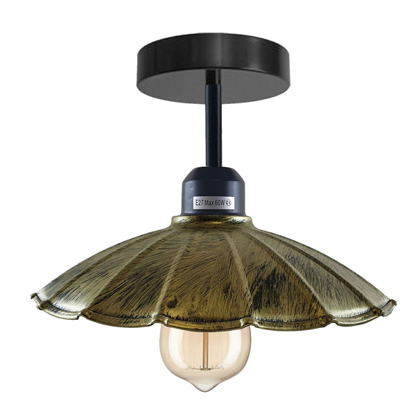 Moderne industriële retro metalen plafond hanglamp ~1402 – Geborsteld messing / Met lamp