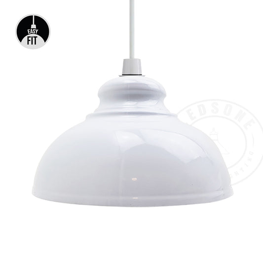White Retro Style Coolie Tapered Metal Ceiling Pendant Light Shade~2081