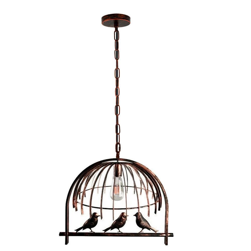 New Indoor Pendant Vintage Industrial Retro Bird cage Hanging Ceiling Pendant Light with chain