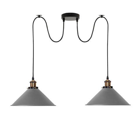 2-way Retro Industrial ceiling cable E27 Hanging lamp pendant light~3403