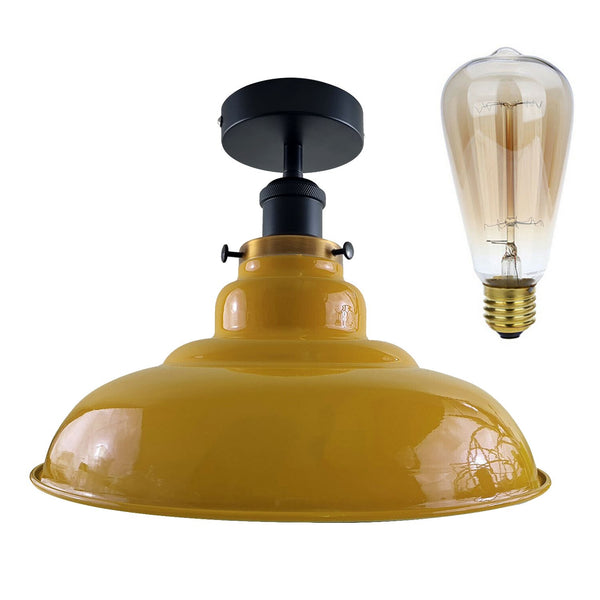 Semi-plafondlamp in antieke stijl ~1238 – Met lamp / Geel