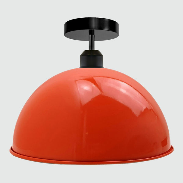 Industriële vintage koepelvormige lampenkappen ~3394 – Oranje / Nee