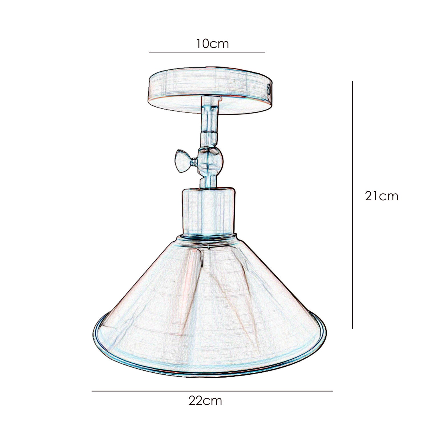 Adjustable Ceiling Light with Cone Shade~2709 - LEDSone UK Ltd