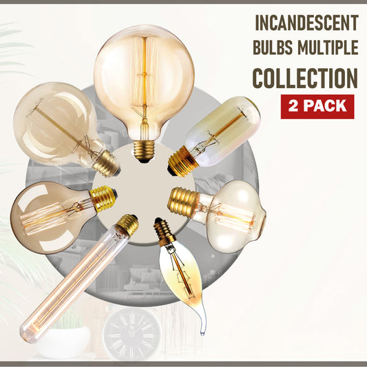 2 Pack E27,B22,E14 LED Edison Dimmable Vintage Amber Glass Warm white 2700K Light Bulbs~4086