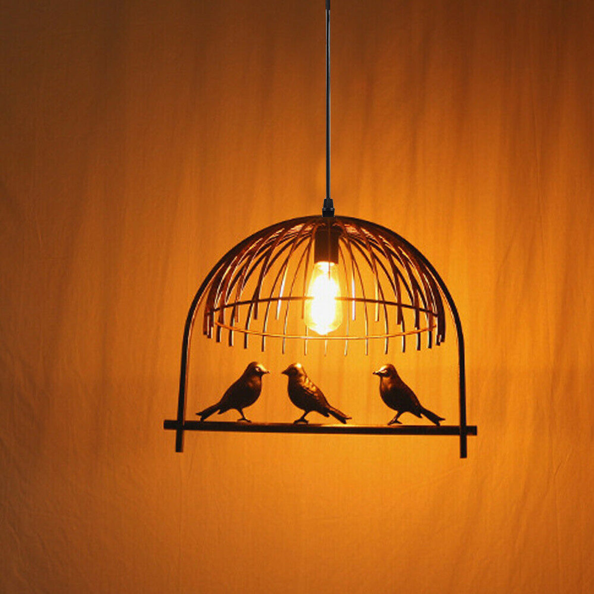 Bird Cage Ceiling Pendant Light With Free Bulb