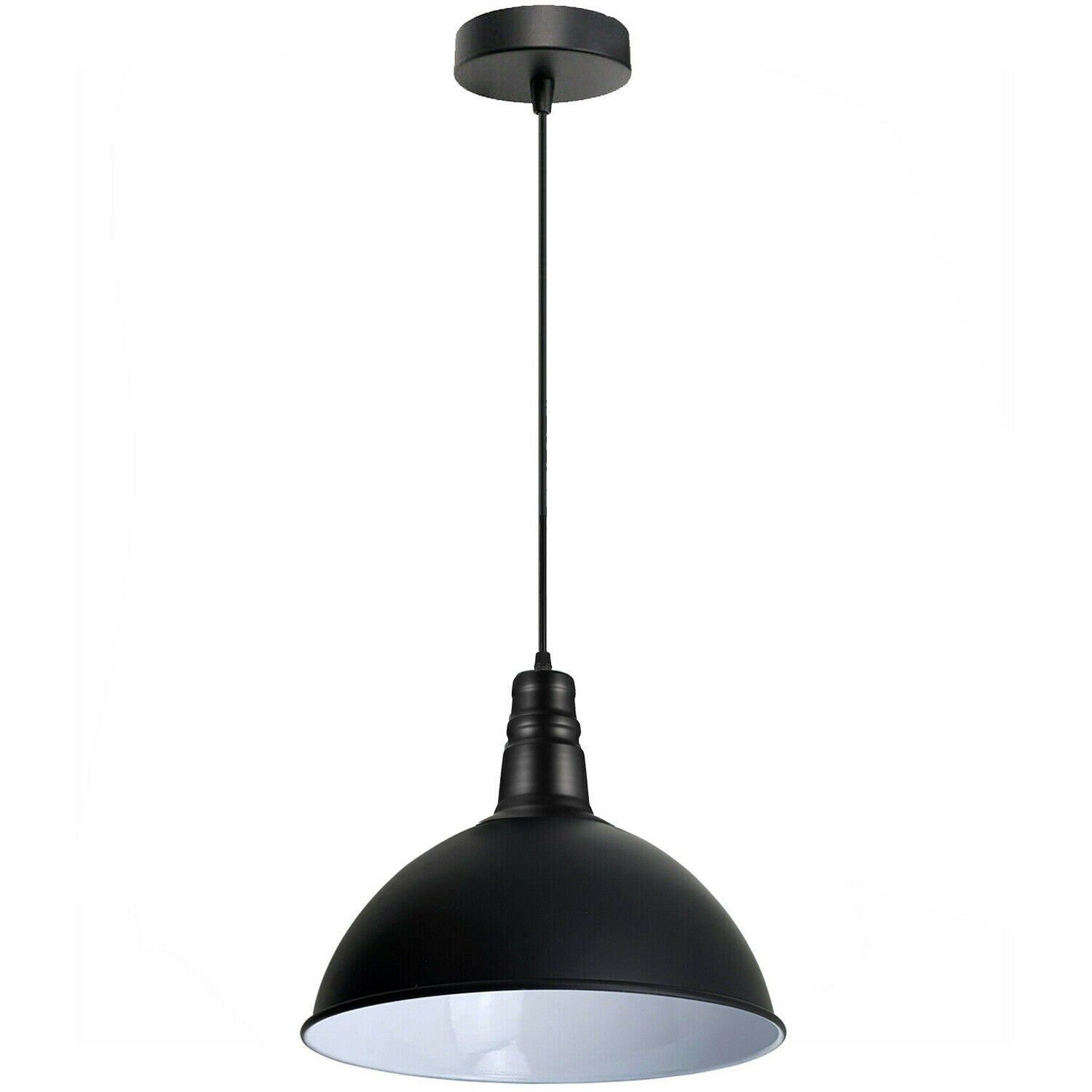 Black Industrial Vintage Style Ceiling Pendant Light Fittings Metal Lampshades~1976 - LEDSone UK Ltd
