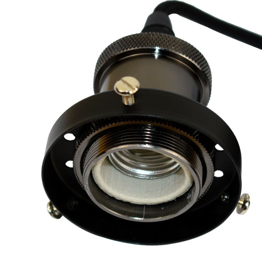 LEDSone Industrial Vintage Black Pendant Light Lamp Set E7 Holder with adjustable cable ~3259 - LEDSone UK Ltd
