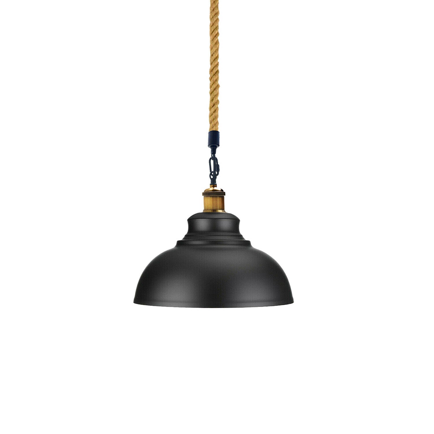 Black Ceiling Industrial Pendant Shade Modern Hemp Hanging Retro Light~1936 - LEDSone UK Ltd