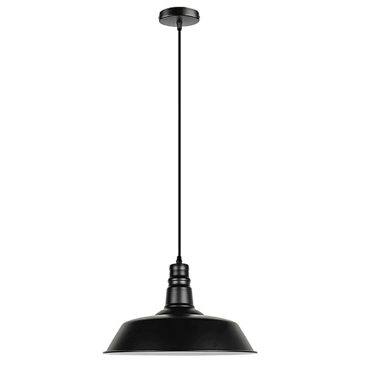 Black Pendant Light Lampshade Ceiling Light Shade With Bulb~1801 - LEDSone UK Ltd
