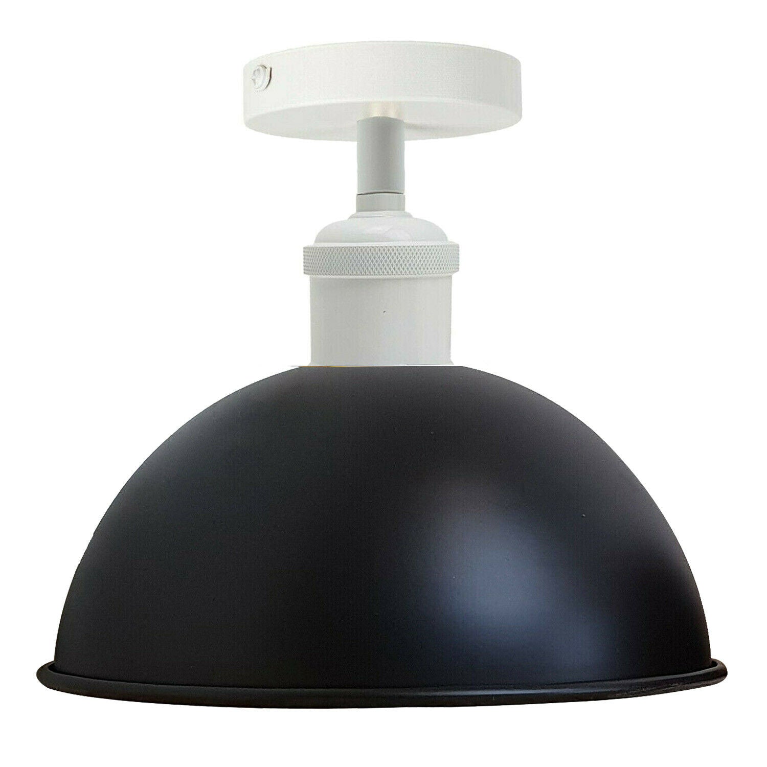 Black White Inner Vintage Retro Flush Mount Ceiling Light Rustic Color Metal Lampshade~1789 - LEDSone UK Ltd