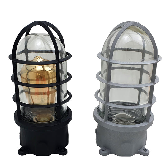 Modern Light Bulkhead Metal Marine Glass Nautical Light Cage~2489 - LEDSone UK Ltd