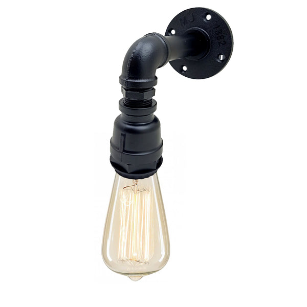 Retro industrial Pipe lighting sconce water pipe wall light steam punk~1504 – Black / Yes