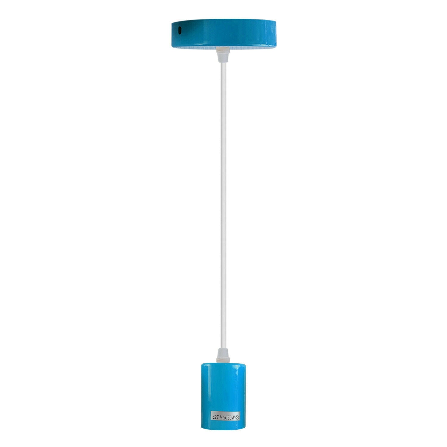 Blue E27 Ceiling Light Fitting Industrial Pendant Lamp Bulb Holder~1677 - LEDSone UK Ltd
