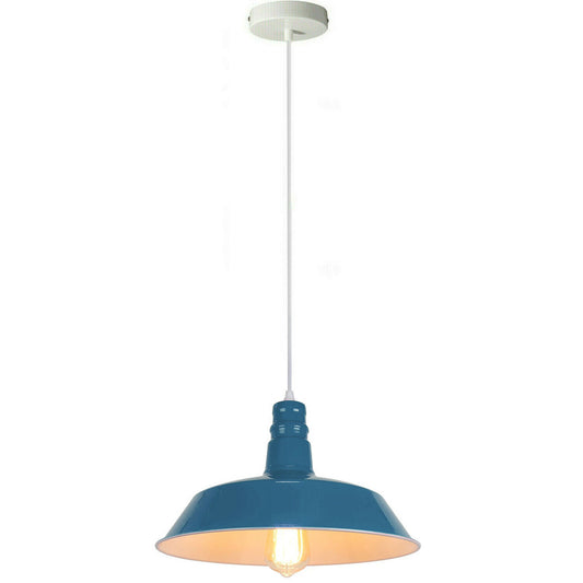 Blue Pendant Light Lampshade Ceiling Light Shade With Bulb~1799 - LEDSone UK Ltd
