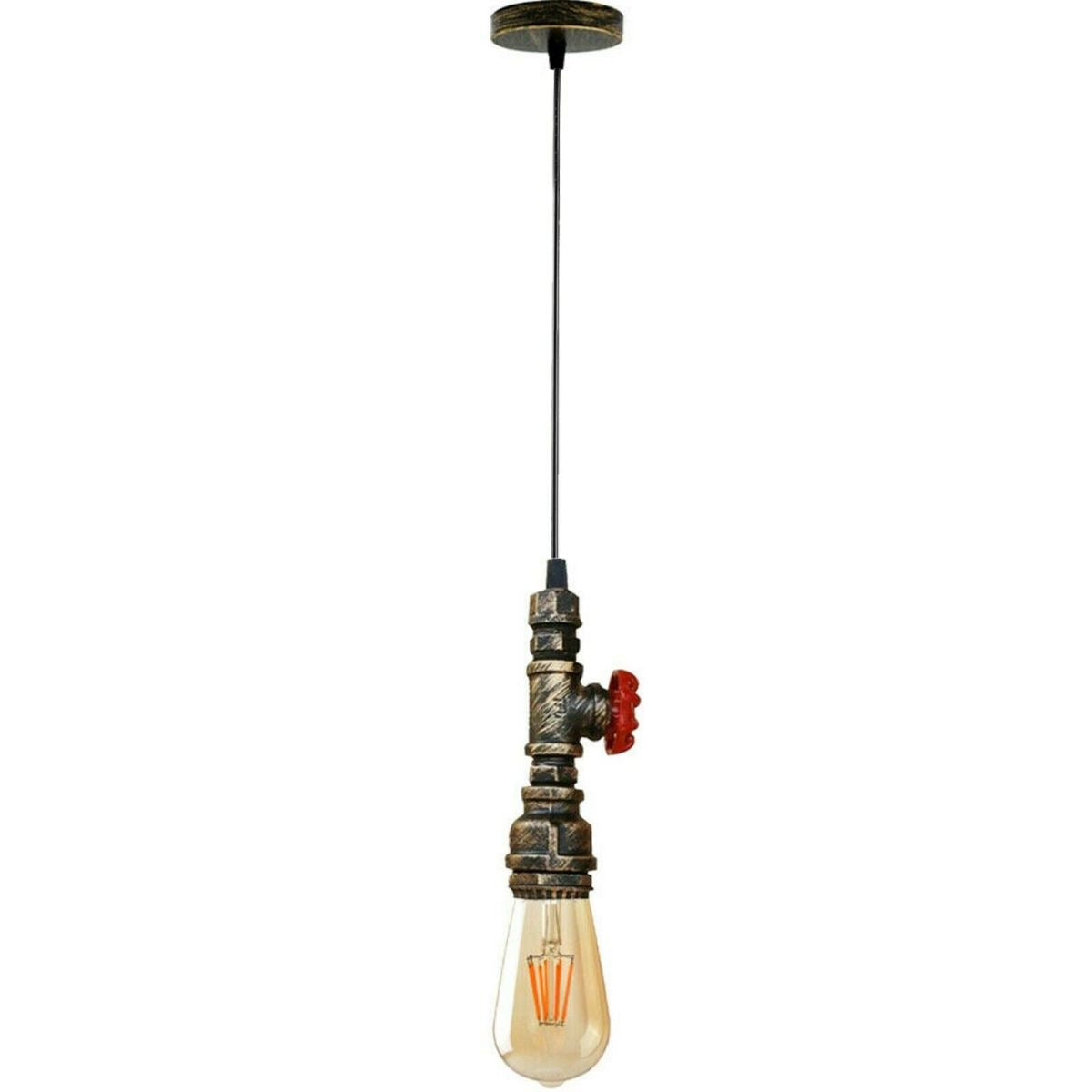 Brushed Copper Color Chandelier Ceiling Light Water Pipe E27 Loft Pendant Light with FREE Bulb~2576 - LEDSone UK Ltd
