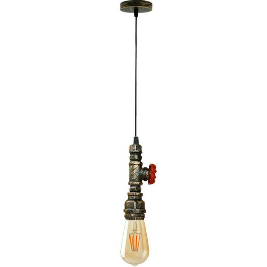 Brushed Copper Color Chandelier Ceiling Light Water Pipe E27 Loft Pendant Light with FREE Bulb~2576 - LEDSone UK Ltd