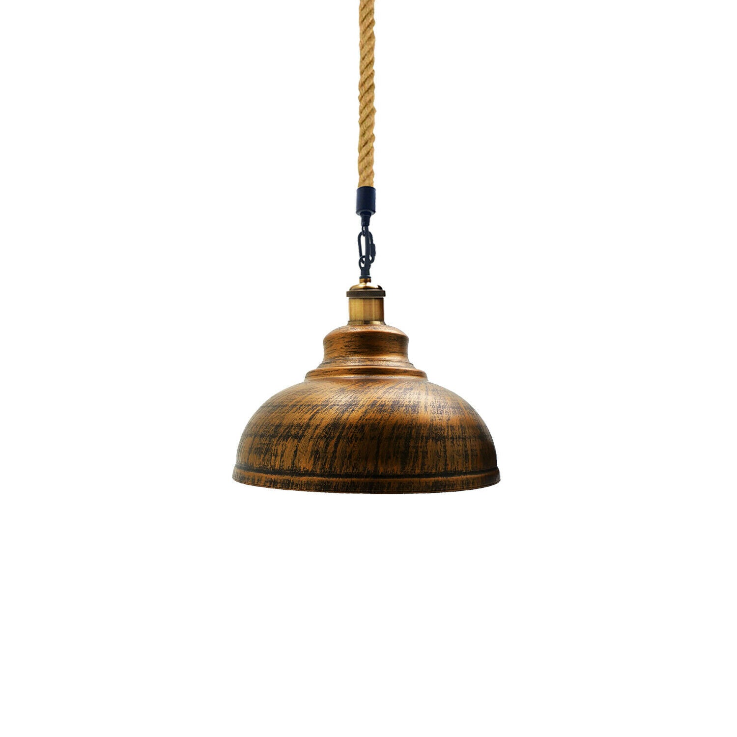 Brushed Copper Pendant Shade Modern Hemp Hanging Retro Light~1940 - LEDSone UK Ltd