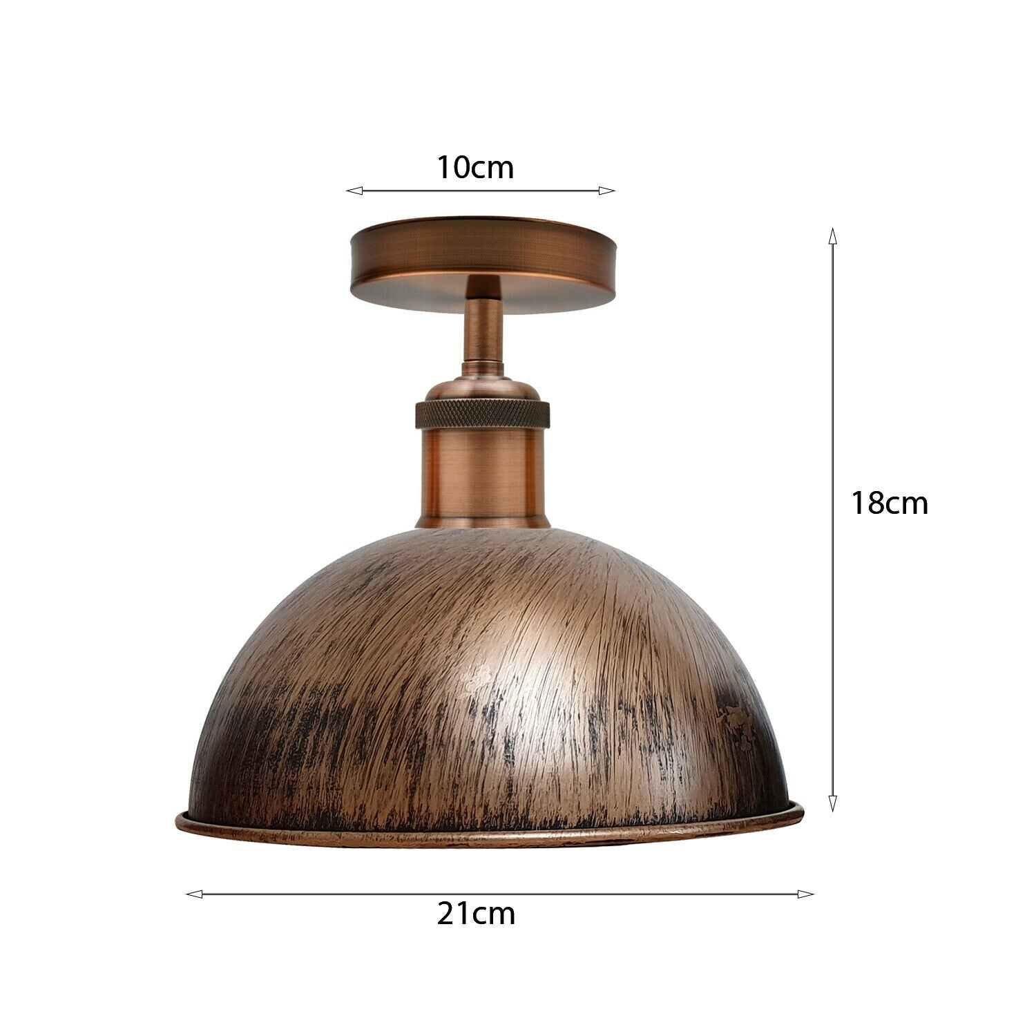 Brushed Copper Vintage Retro Flush Mount Ceiling Light Rustic Color Metal Lampshade~1785 - LEDSone UK Ltd