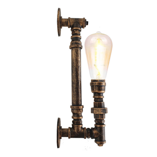 Brushed Copper Steel Pipe Wall Vintage Industrial Retro Style Lamp Light~2814 - LEDSone UK Ltd