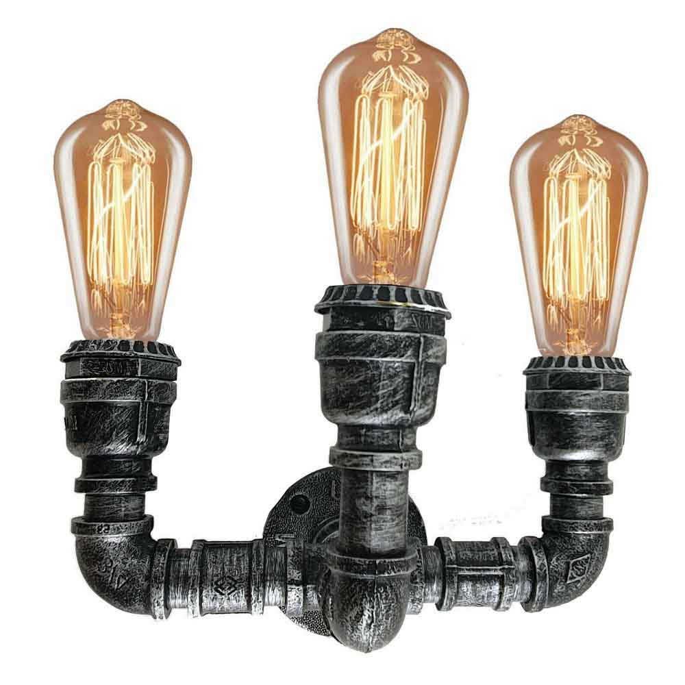 Retro Industrial Wall Lamp Vintage iron Water pipe Lamps E27 Loft Light~2890