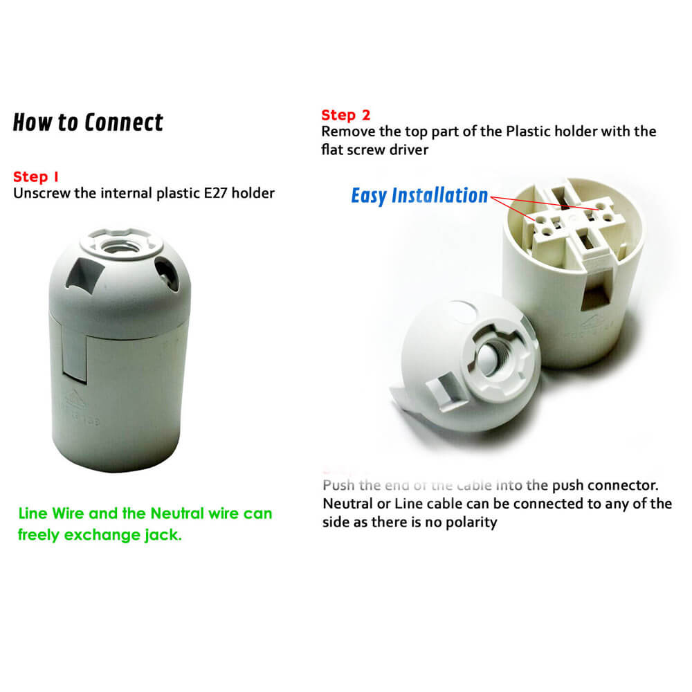 E27 White Holder e27 edison screw bulb bulb holder e27 bulb lamp holder