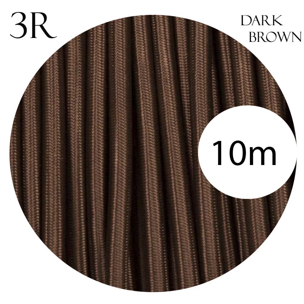 3 core round cable 10m Dark brown