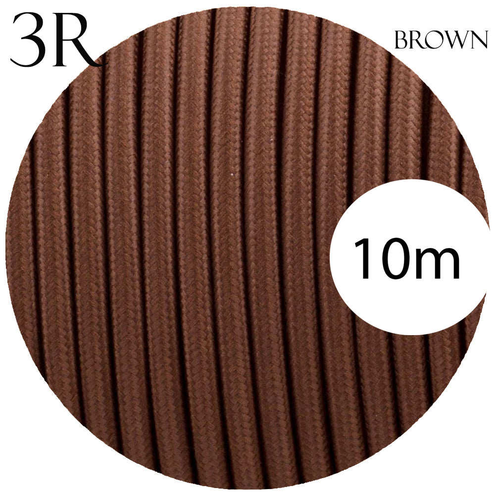 3 core round cable 10m brown