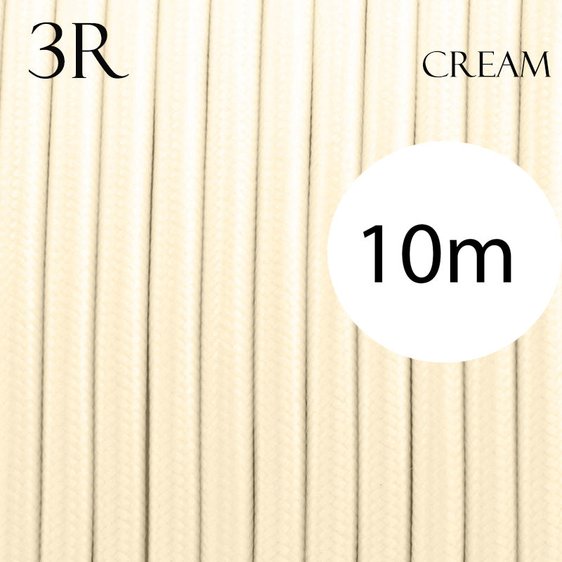 3 core round cable 10m cream