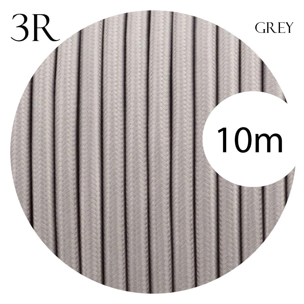 3 core round cable 10m Grey