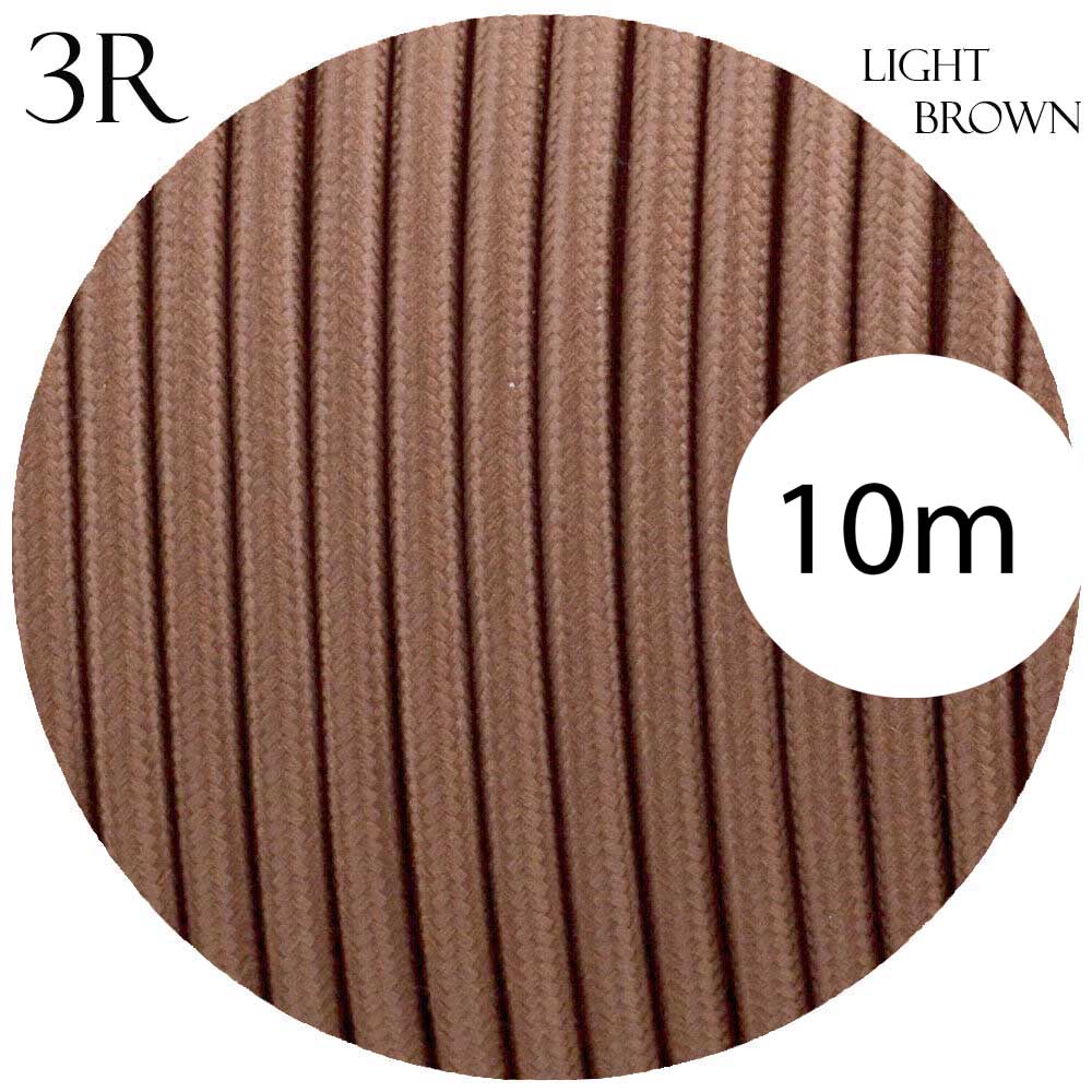 3 core round cable 10m brown